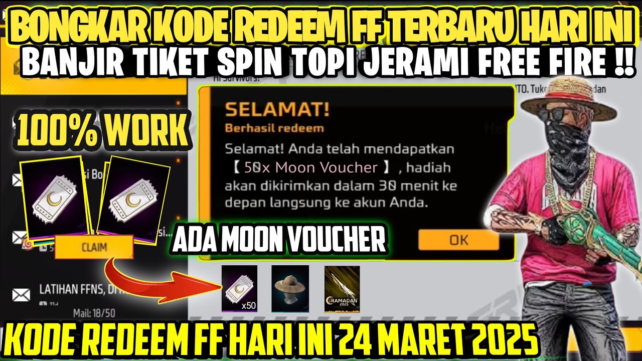 KODE REDEEM FF!! KODE Redeem FREE FIRE TERBARU 24 MARET 2025 HARI INI‼️ ...