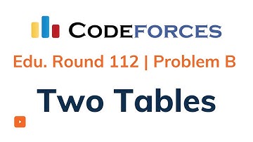 Problem B | Two Tables | Codeforces Educational Round 112 | Solution with Explanation
