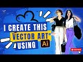 Creating stunning shopping girl posters with adobe illustrator  vector line art tutorial