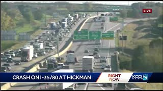 Crash causes traffic backup on I-35/80