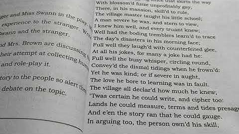 9th std English Poem-3 The Village School Master