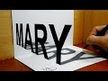 How to Draw MARY 3D Trick Art 3D Drawing, Personal Names