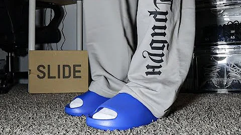 Adidas Yeezy Slides Azure | Unboxing & On Foot Review!