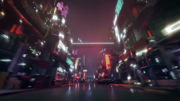 Unreal Engine 5 Cyberpunk Bladerunner Rain Animation
