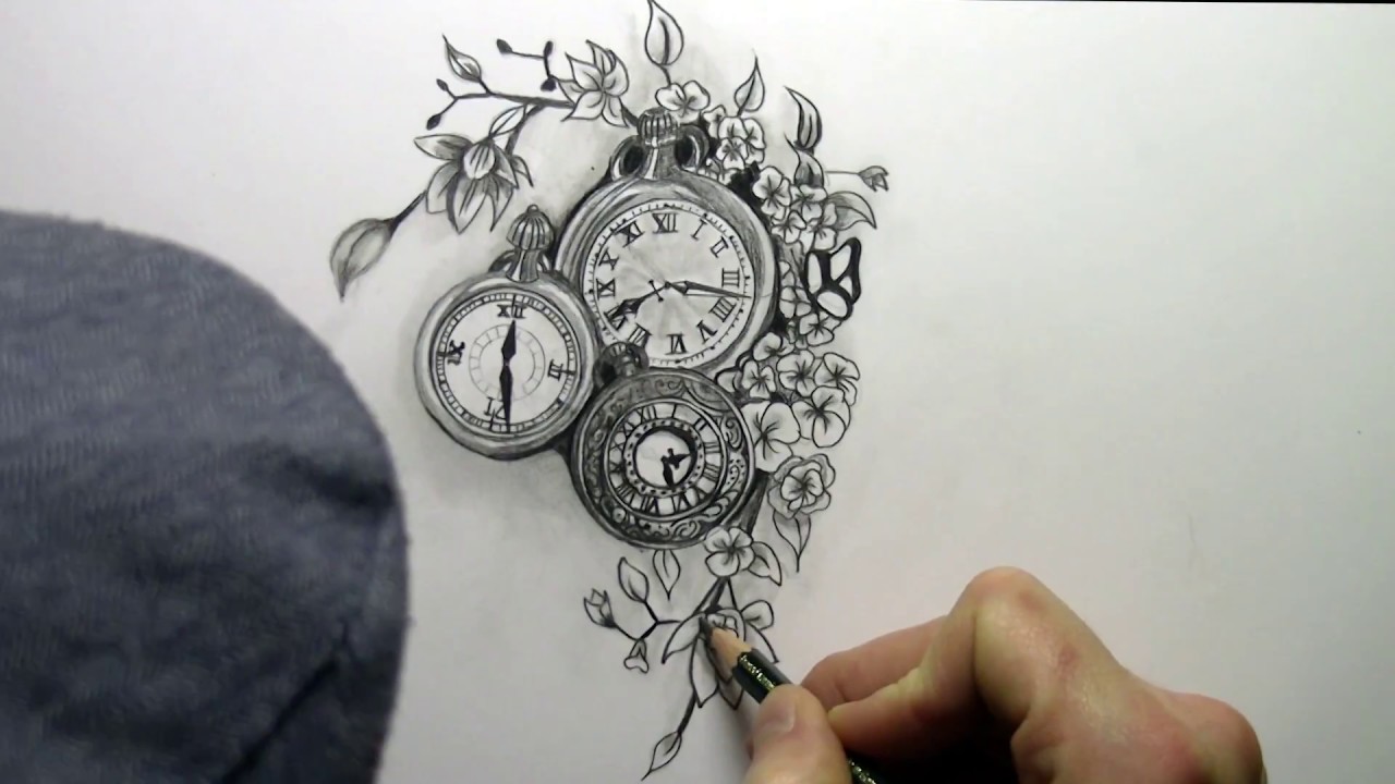 Drawing A Tattoo Vintage Watch Youtube