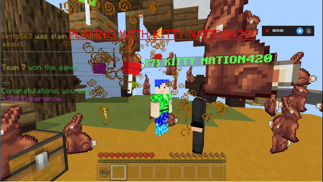 Playing Cubecraft Skywars With KITTY NATION420! - YouTube