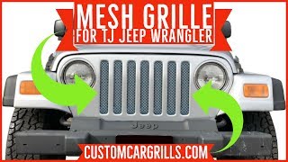 Jeep Wrangler 1997 - 2006 TJ Mesh Grill Installation How-To by   - YouTube