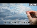 [油絵]2時間30分で描くリアルな雲のメイキング | 描き方 | Oil Painting | -No.48