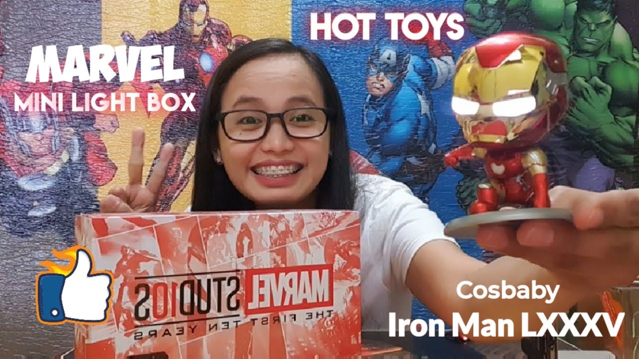 Hot Toys Marvel Mini Light Box and Cosbaby Iron Man Mark LXXXV Landing