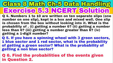 Class 8 Ex 5.3 Q 4 | Q 5 | Q 6 | Data Handling | Chapter 5 | Math | NCERT Solution | Exercise 5.3