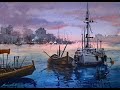 How to paint boats in watercolor painting demo by javid tabatabaei