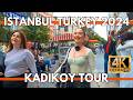 ISTANBUL TURKEY 2024 CITY CENTER 4K WALKING TOUR IN KADIKOYBAGDAT STREET CAFESRESTAURANTSMARKETS