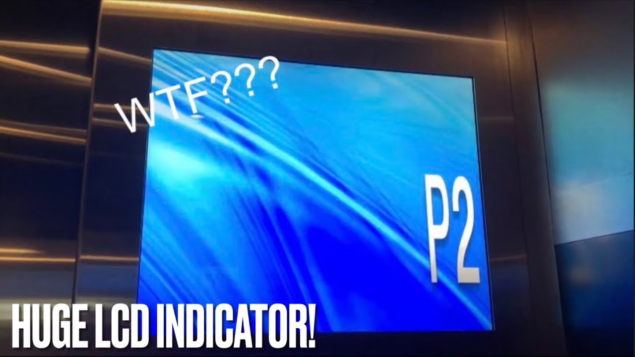 HUGE LCD INDICATOR! Glass Schindler (mod. TKE) Hydraulics @ The Square - Hibiscus Garage - WPB, FL