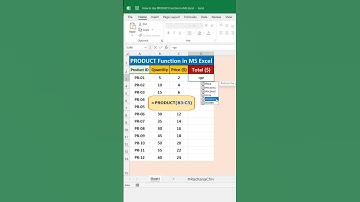 Multiply Numbers Using Product Function in Excel || Excel Tips & Tricks || #short #excel #excelbasic