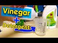 Mixing laundry detergent and vinegar for extra clean clothes