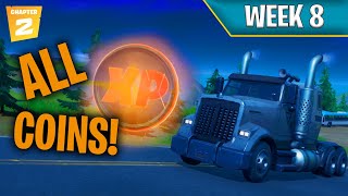 ALL *NEW* Week 8 XP COINS! Gold XP Coins, Green, Blue and Purple Coin LOCATIONS!