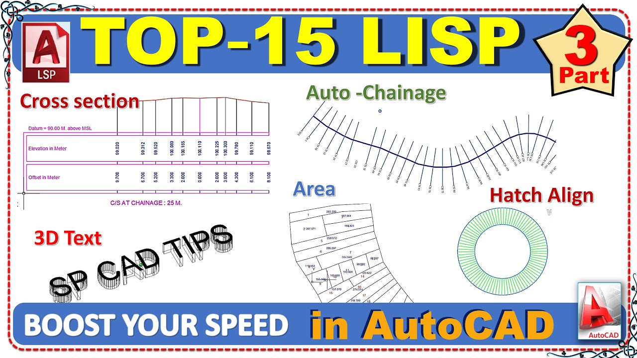 Top 15 lisp command part- 3 | lisp command | Tips & Tricks | auto Cad lisp | best lisp command