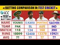 Sachin Tandulkar vs Younis Khan vs Rickey Ponting vs Kumara Sangakara Test Batting Comparison 2021