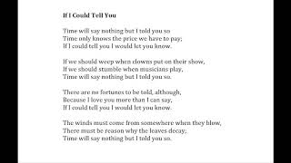 W.H. Auden reading "If I Could Tell You."