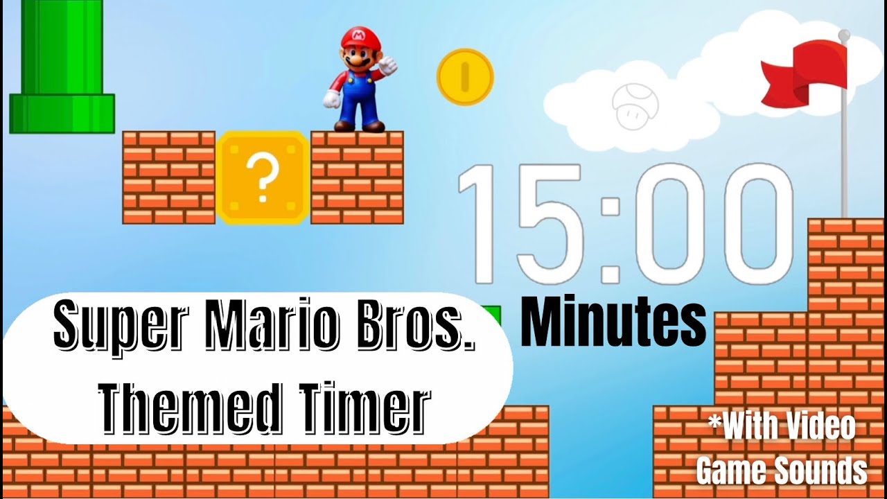 Super Mario Bros. Themed Timer || 15 Minutes || Video Game Sounds #mario #timer #supermariobros