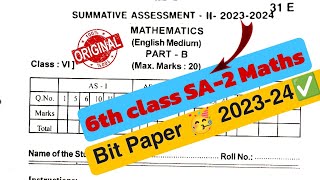 Ap SA-2 6th Class Maths Paper 2023-24💯💯 || Maths Leaked Real Paper 🗞️ 2024✅