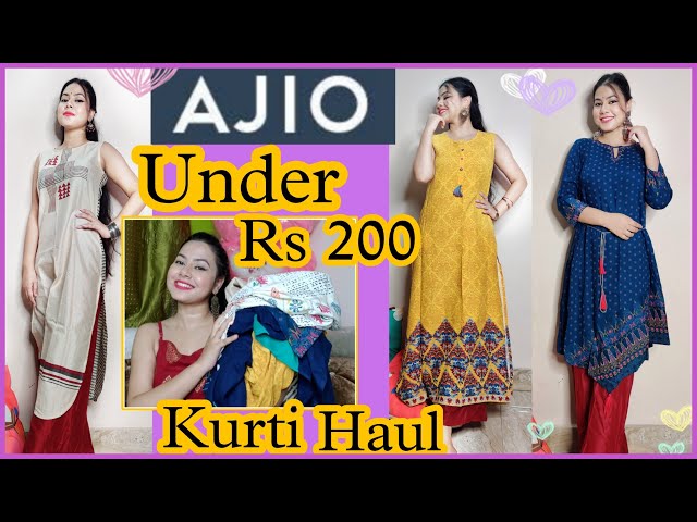 Ajio kurti haul 2020 | Under 200 | cotton | Rayon | Printed kurti summer  special/office /casual wear - YouTube