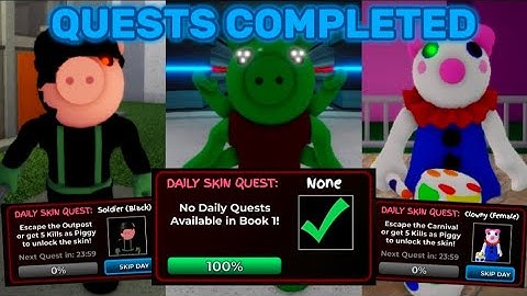 Completing All Book 1 Daily Skin Quests! (Showcasing Piggy Skins)