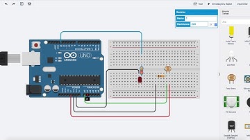 Tinkercad Arduino LDR ile LED ışığı yakma devresi