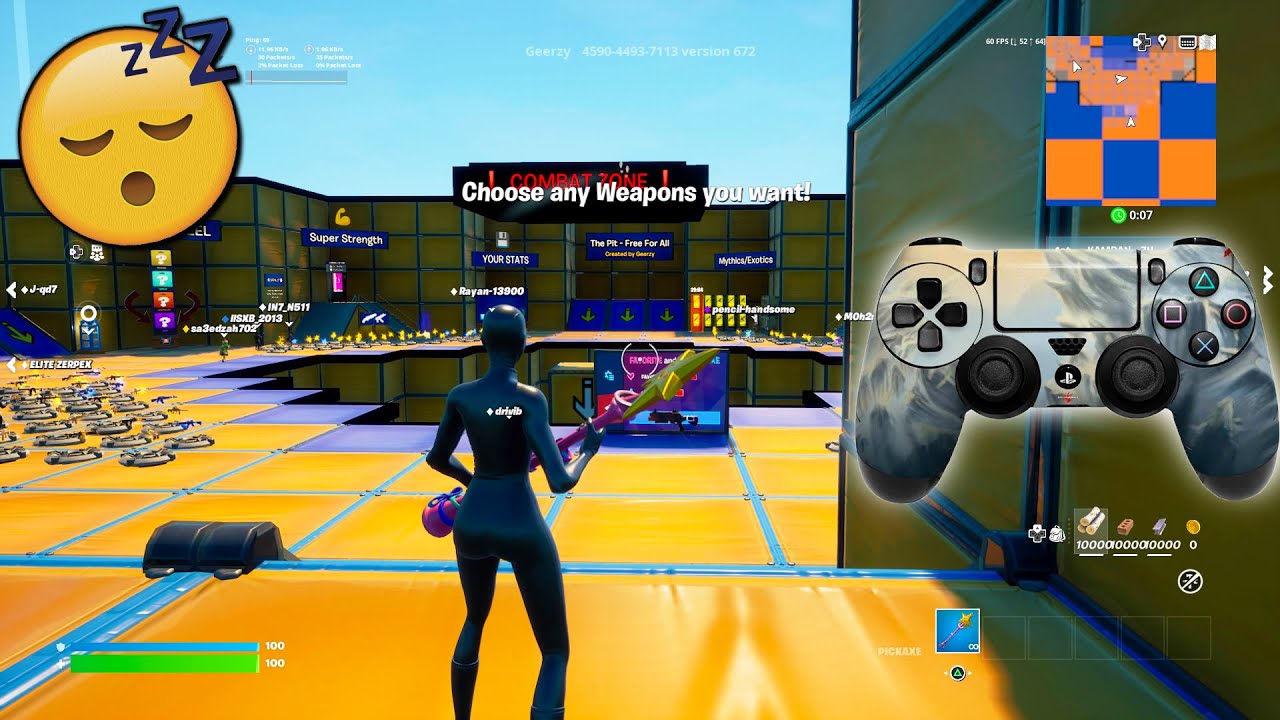 Ps4 Controller (Fortnite THE PIT Gameplay) (60FPS) + Fortnite Settings