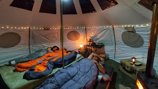 CAMPING IN OUR BIG TENT AS COMFORT OF HOME IN SPRING