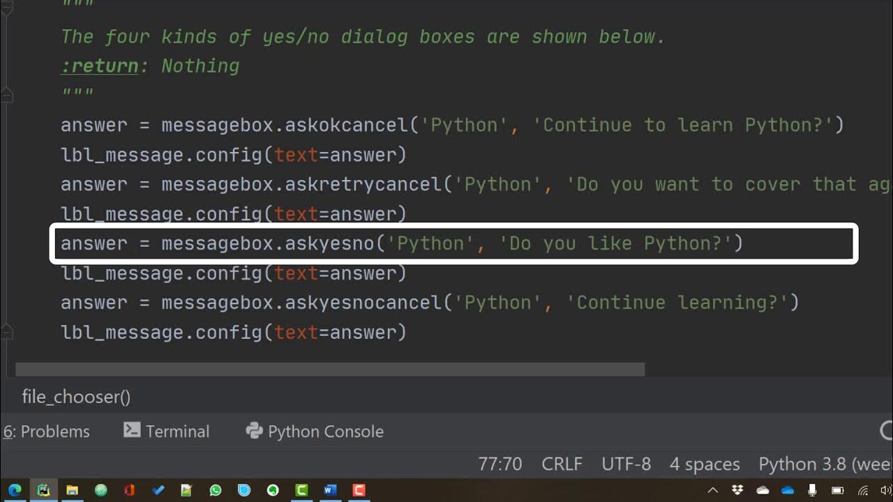 Python 038 - Using dialog boxes - YouTube