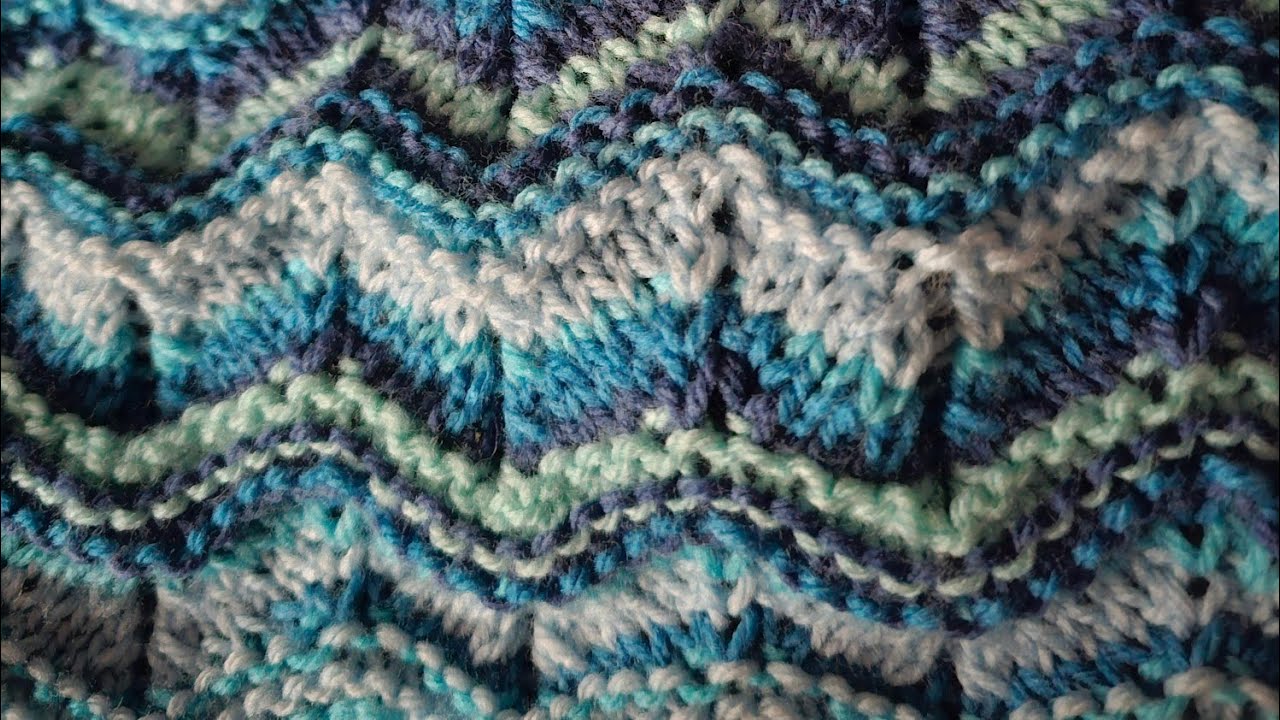 Tutorial for knit wave stitch pattern great for blankets, dishcloth and ...