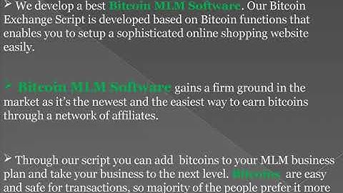 Bitcoin Exchange Script -  Bitcoin MLM Software