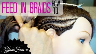 How to do FEED IN BRAIDS for beginners