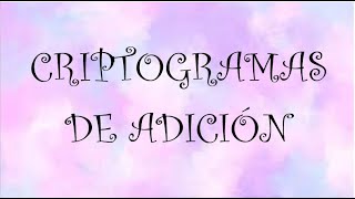 Criptogramas De Adición