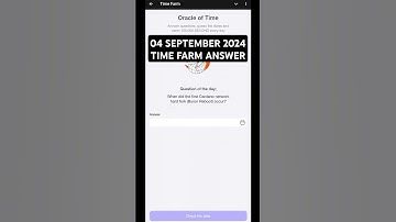 Time Farm Answer Today 04 September | Time Farm Oracle Of Time #timefarmanswer #4september