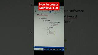 ✅ how to create Multilevel List in Msword #msword #msword_computer #multilevel #microsoft #shorts