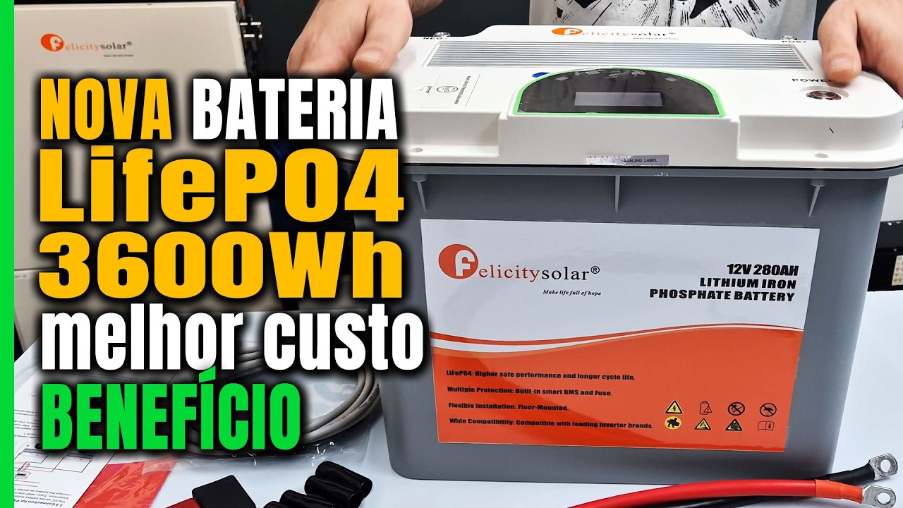 NOVA BATERIA 3600Wh 12V 280Ah Felicity Solar LiFePO4 FLA12280-EU | Motor Shop | Eduardo Aquino