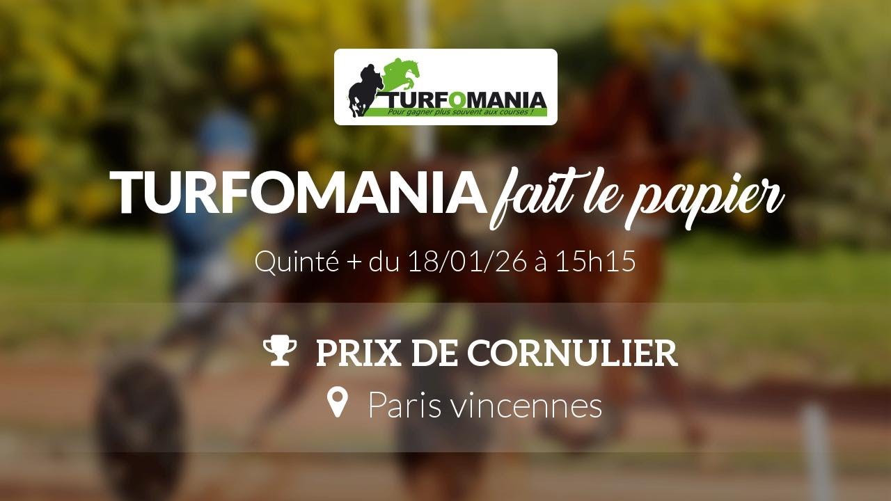 Turfomania Pronostic Quinté du Dimanche 18 Janvier 2026