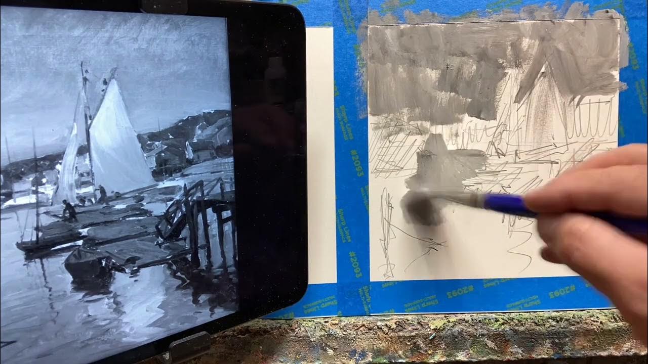 Black and white value study by Jay Brooks YouTube