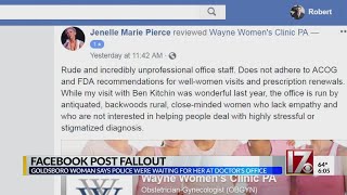 Woman's Facebook review leads to officers meeting her at clinic