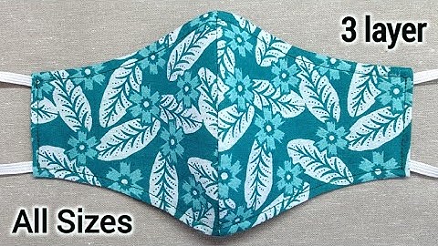 ALL SIZES - 3 Layer & 2 in 1 Very Easy Mask | Face Mask Sewing Tutorial | DIY Breathable Face Mask