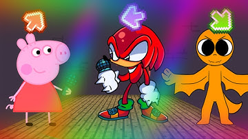 FNF Character Test PEPPA SONIC RAINBOW FRIENDS ORANGE|  NOOB VS PRO VS HACKER | FNF MOD