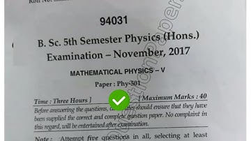2017 Mdu BSc Physics Hons 5th Sem Mathematical Physics Question Paper #MduQuestionpaper