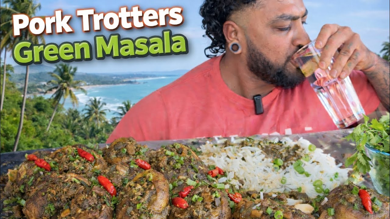 Pork Trotters in Green Masala 🤤Rare Goan Delicacy Mukbang