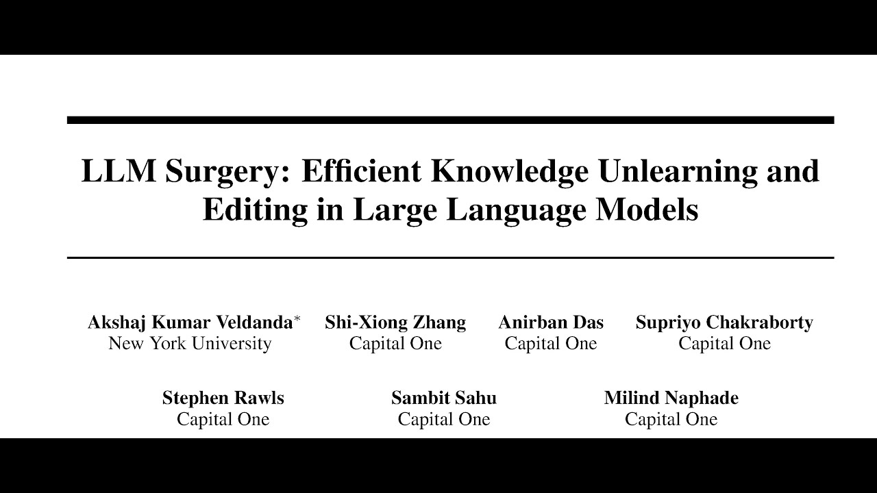 [QA] LLM Surgery: Efficient Knowledge Unlearning and Editing in Large Language Models