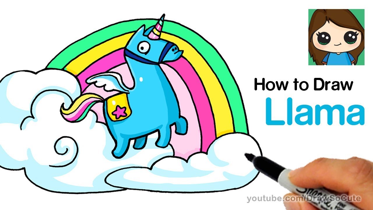 How to Draw Fortnite Llama Unicorn Easy - YouTube