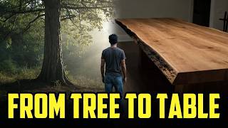 From Forest Tree to Massive Dining Table | Full Wood Transformation | ASMR #asmr #woodworking