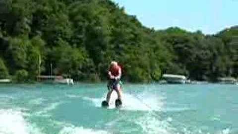 81 year old man water skis on Klinger Lake MI Yeah...