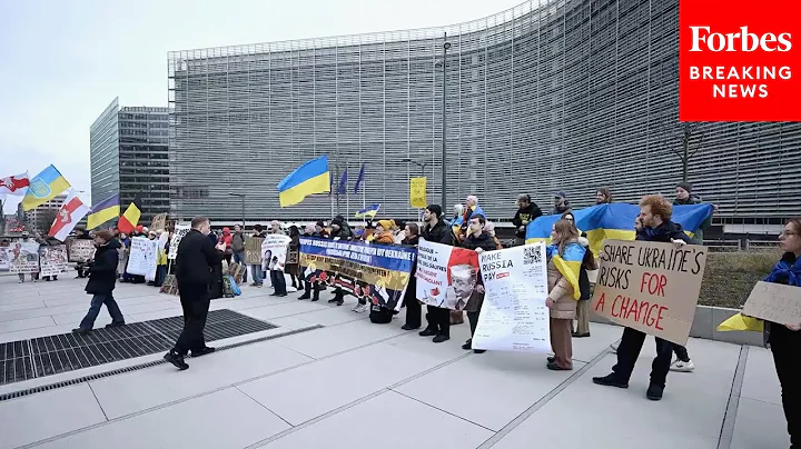 Protesters Call For EU To Use Frozen Russian Assets For Ukraine Aid In Brussels, Belgium